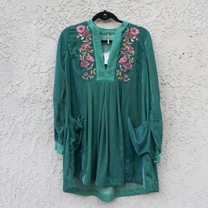 Free People green velvet dress